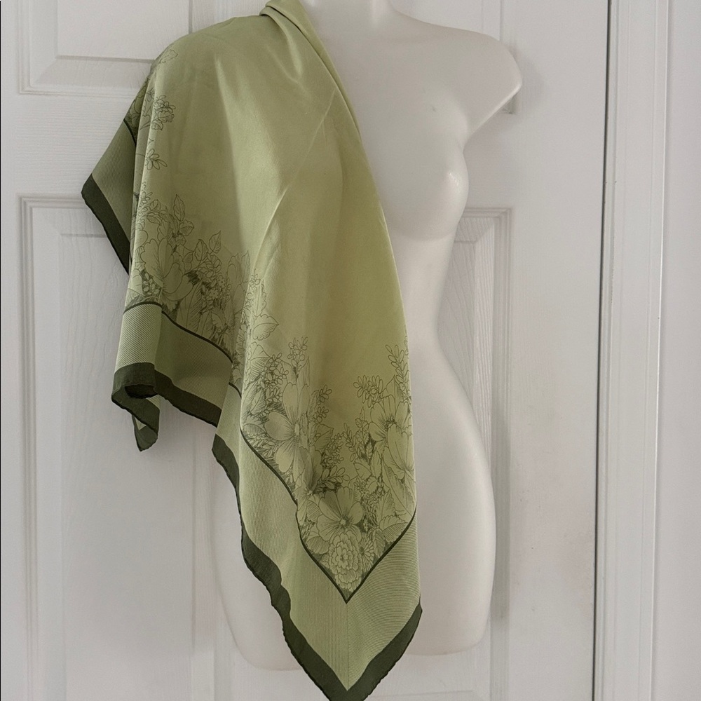 VTG Prochownick Authentic Square Silk Scarf Shawl Delicate Floral Design - Picture 3 of 16